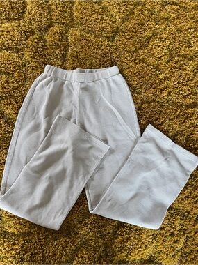 Comfrt cream waffle knit lounge pants oversized womans size large cozy